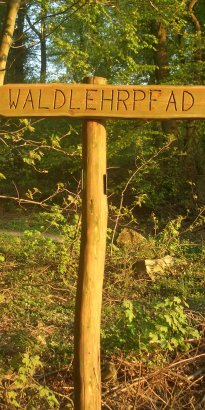 Hinweisschild Waldlehrpfad